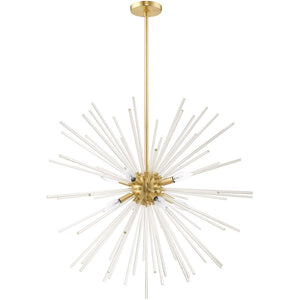 HomeRoots Eight Light Dimmable Chandelier – Modern Cylinder Design with Adjustable Brightness for Any Space 687304