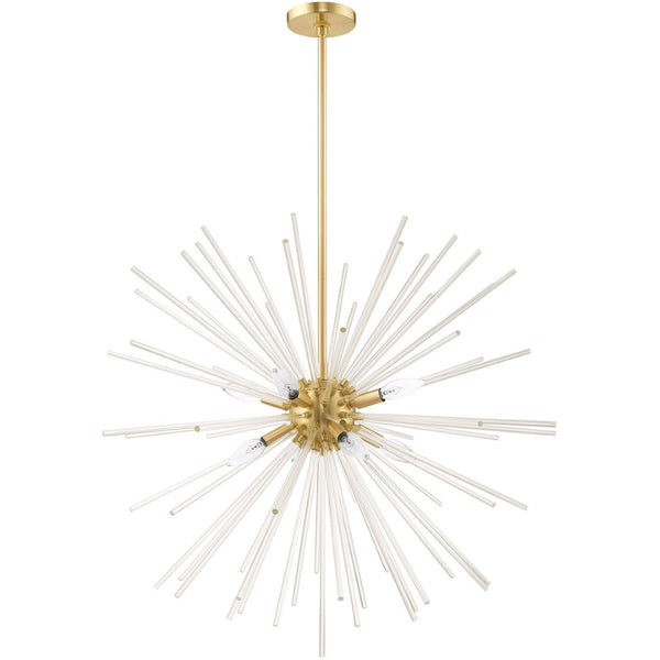 HomeRoots Eight Light Dimmable Chandelier – Modern Cylinder Design with Adjustable Brightness for Any Space 687304