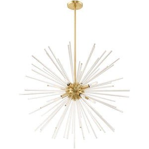 HomeRoots Eight Light Dimmable Chandelier – Modern Cylinder Design with Adjustable Brightness for Any Space 687304