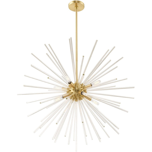 HomeRoots Eight Light Dimmable Chandelier – Modern Cylinder Design with Adjustable Brightness for Any Space 687304