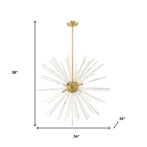 HomeRoots Eight Light Dimmable Chandelier – Modern Cylinder Design with Adjustable Brightness for Any Space 687304