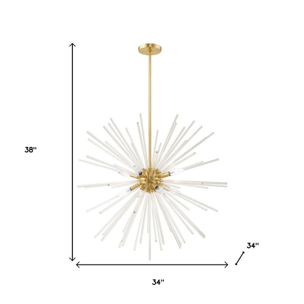 HomeRoots Eight Light Dimmable Chandelier – Modern Cylinder Design with Adjustable Brightness for Any Space 687304