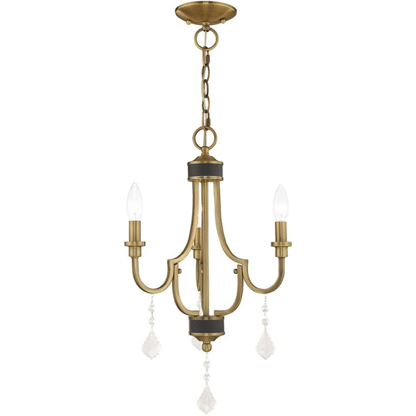 HomeRoots Three Light Dimmable Chandelier with Sleek Cylindrical Shades for Modern Home Décor and Style 687305