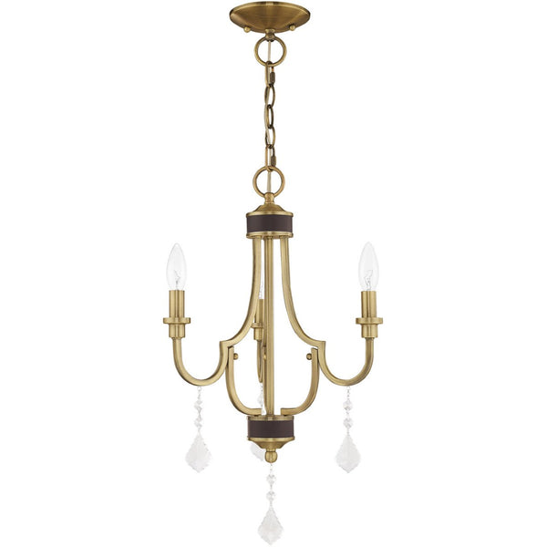 HomeRoots Three Light Dimmable Chandelier with Sleek Cylindrical Shades for Modern Home Décor and Style 687305