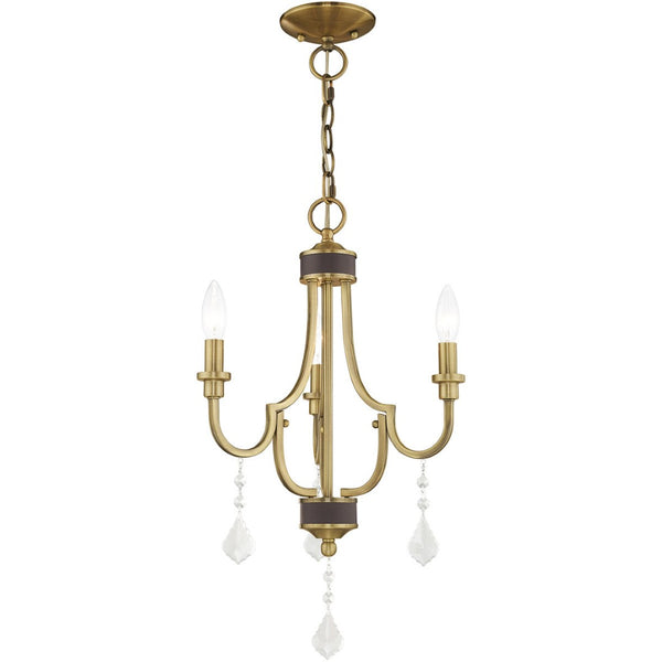 HomeRoots Three Light Dimmable Chandelier with Sleek Cylindrical Shades for Modern Home Décor and Style 687305