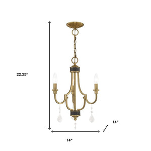 HomeRoots Three Light Dimmable Chandelier with Sleek Cylindrical Shades for Modern Home Décor and Style 687305