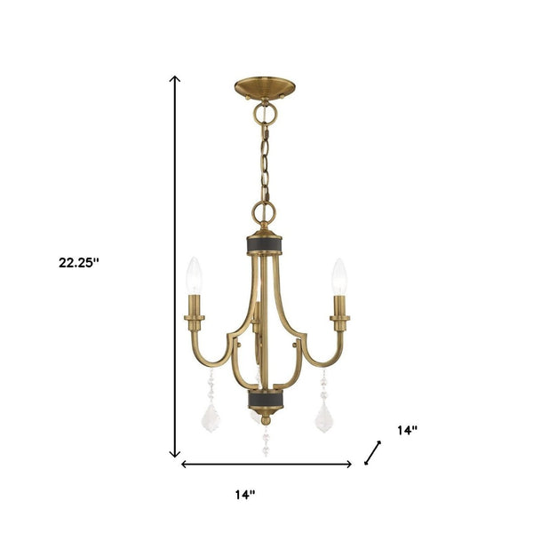 HomeRoots Three Light Dimmable Chandelier with Sleek Cylindrical Shades for Modern Home Décor and Style 687305