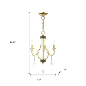 HomeRoots Three Light Dimmable Chandelier: Modern Steel Shades for Adjustable Ambiance in Any Space 687306