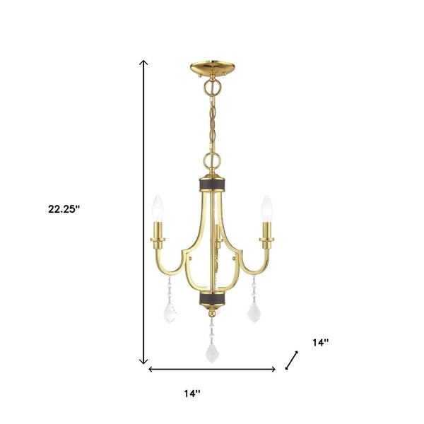 HomeRoots Three Light Dimmable Chandelier: Modern Steel Shades for Adjustable Ambiance in Any Space 687306