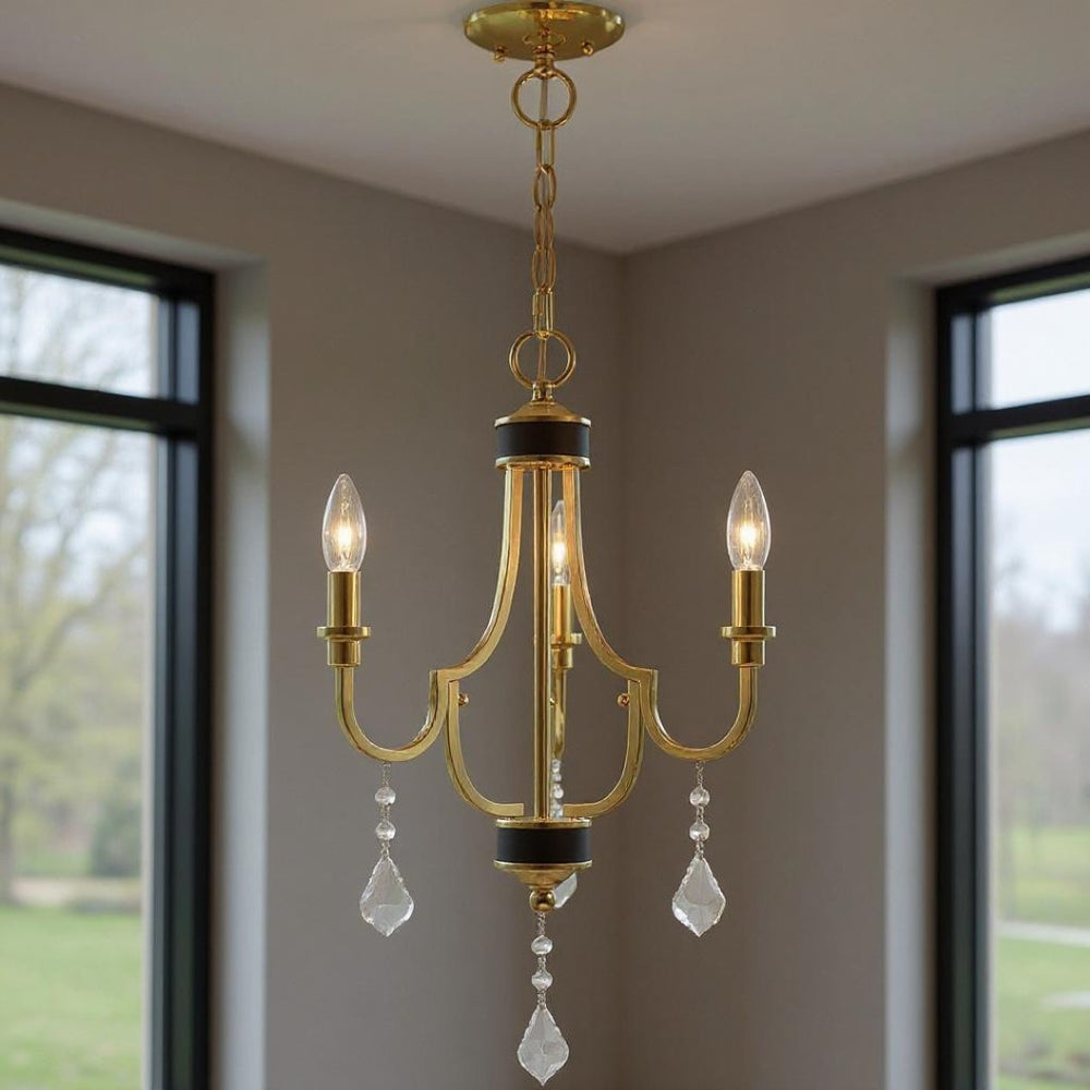 HomeRoots Three Light Dimmable Chandelier: Modern Steel Shades for Adjustable Ambiance in Any Space 687306