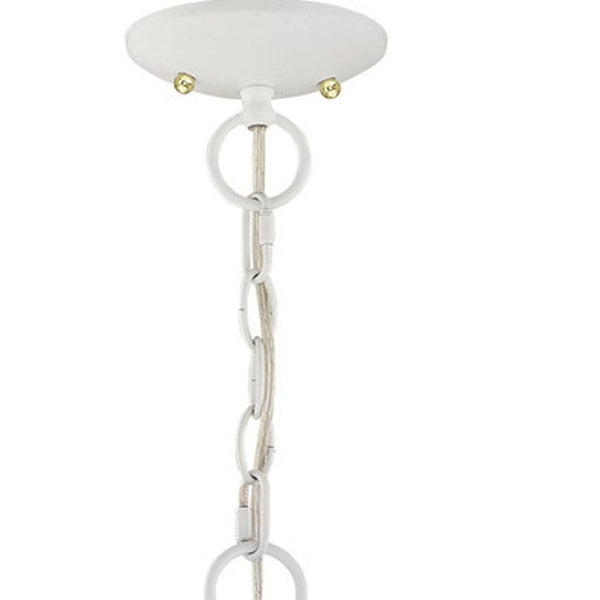 HomeRoots White Modern Three-Light Dimmable Chandelier with Cylinder Shades for Elegant Home Illumination 687307