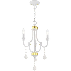 HomeRoots White Modern Three-Light Dimmable Chandelier with Cylinder Shades for Elegant Home Illumination 687307