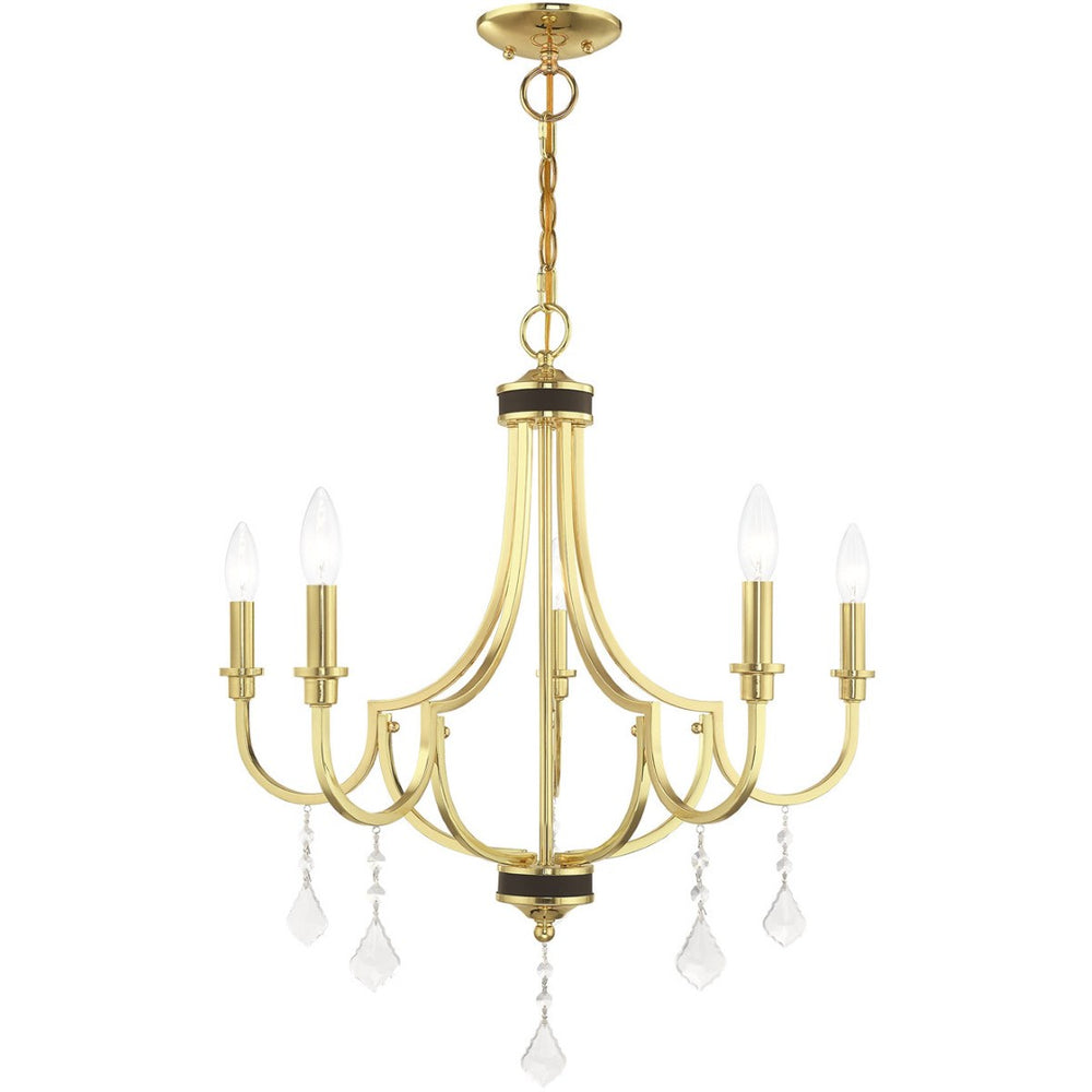 HomeRoots Five Light Dimmable Chandelier - Modern Cylindrical Design for Stylish Ambient Lighting Solutions 687309