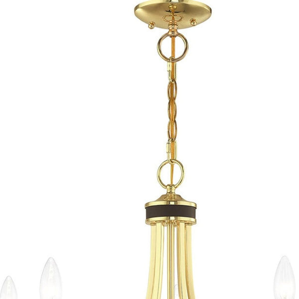 HomeRoots Five Light Dimmable Chandelier - Modern Cylindrical Design for Stylish Ambient Lighting Solutions 687309