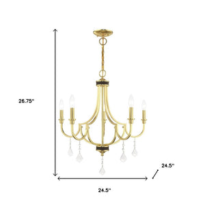 HomeRoots Five Light Dimmable Chandelier - Modern Cylindrical Design for Stylish Ambient Lighting Solutions 687309
