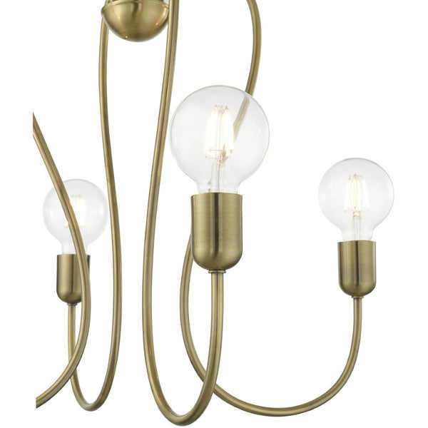 HomeRoots Four Light Dimmable Chandelier - Modern Cylindrical Shades for Adjustable Ambiance in Any Room 687311