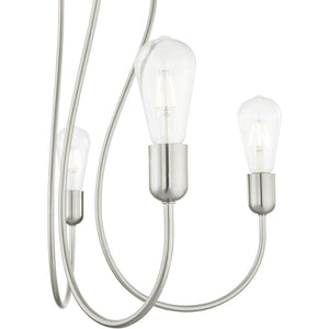 HomeRoots Five Light Dimmable Chandelier - Modern Cylindrical Steel Design for Versatile, Custom Illumination 687315