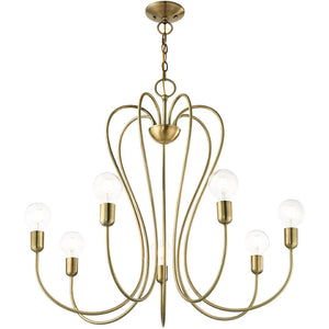 HomeRoots Seven Light Dimmable Chandelier - Modern Cylinder Design with Warm Illumination for Any Space 687316