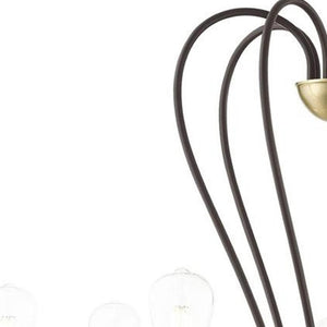 HomeRoots Seven Light Dimmable Chandelier - Modern Sculptural Design for Dining Rooms & Living Spaces Ambiance 687317