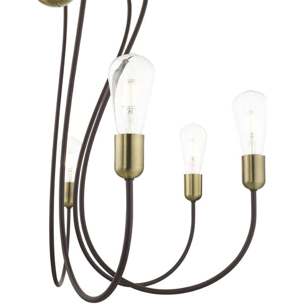 HomeRoots Seven Light Dimmable Chandelier - Modern Sculptural Design for Dining Rooms & Living Spaces Ambiance 687317