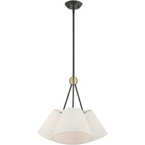 HomeRoots Three Light Dimmable Chandelier - Modern Cylinder Shades for Adjustable Ambient Lighting in Any Room 687318