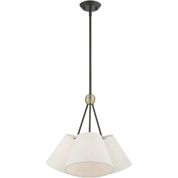 HomeRoots Three Light Dimmable Chandelier - Modern Cylinder Shades for Adjustable Ambient Lighting in Any Room 687318