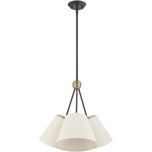HomeRoots Three Light Dimmable Chandelier - Modern Cylinder Shades for Adjustable Ambient Lighting in Any Room 687318