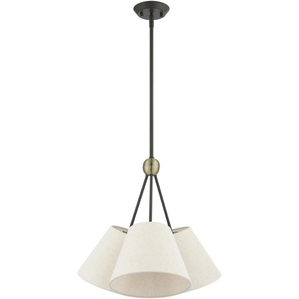 HomeRoots Three Light Dimmable Chandelier - Modern Cylinder Shades for Adjustable Ambient Lighting in Any Room 687318