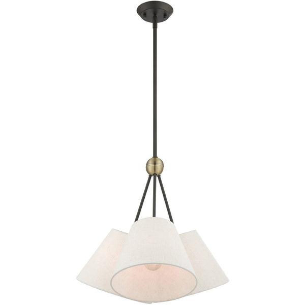 HomeRoots Three Light Dimmable Chandelier - Modern Cylinder Shades for Adjustable Ambient Lighting in Any Room 687318