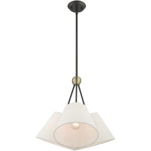 HomeRoots Three Light Dimmable Chandelier - Modern Cylinder Shades for Adjustable Ambient Lighting in Any Room 687318