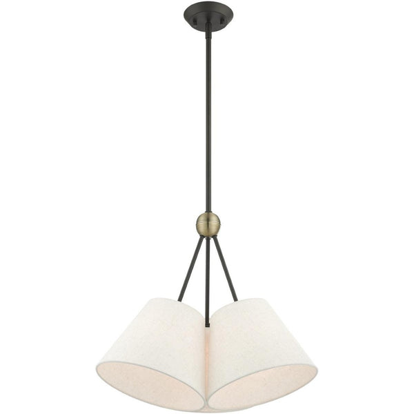 HomeRoots Three Light Dimmable Chandelier - Modern Cylinder Shades for Adjustable Ambient Lighting in Any Room 687318