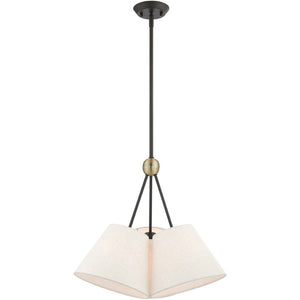 HomeRoots Three Light Dimmable Chandelier - Modern Cylinder Shades for Adjustable Ambient Lighting in Any Room 687318