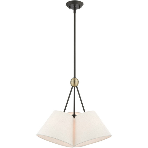 HomeRoots Three Light Dimmable Chandelier - Modern Cylinder Shades for Adjustable Ambient Lighting in Any Room 687318
