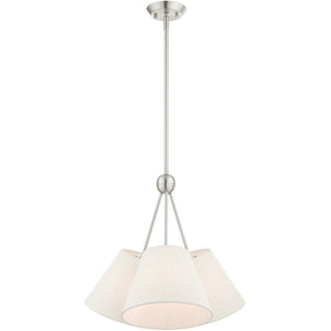 HomeRoots Three Light Dimmable Chandelier – Modern Cylinder Shades for Stylish Ambience in Any Room 687319
