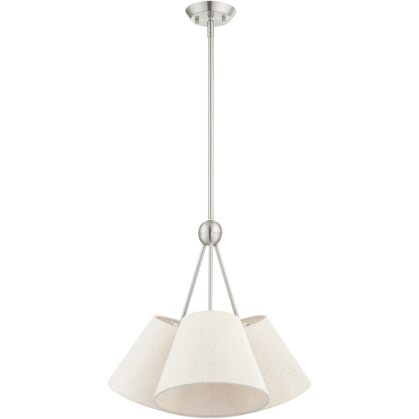 HomeRoots Three Light Dimmable Chandelier – Modern Cylinder Shades for Stylish Ambience in Any Room 687319