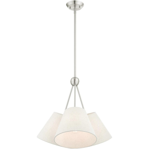 HomeRoots Three Light Dimmable Chandelier – Modern Cylinder Shades for Stylish Ambience in Any Room 687319