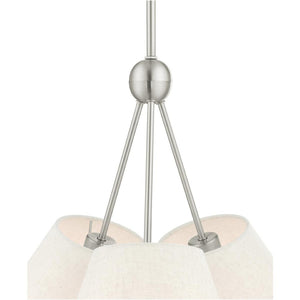 HomeRoots Three Light Dimmable Chandelier – Modern Cylinder Shades for Stylish Ambience in Any Room 687319