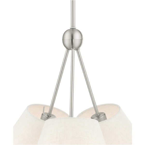 HomeRoots Three Light Dimmable Chandelier – Modern Cylinder Shades for Stylish Ambience in Any Room 687319