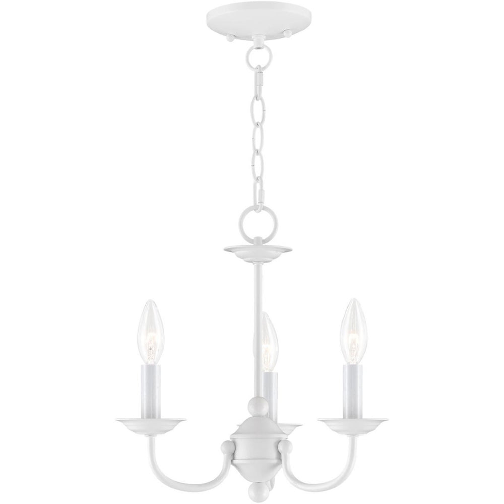HomeRoots White Modern Three-Light Dimmable Chandelier with Elegant Shades for Stylish Ambiance in Any Room 687322
