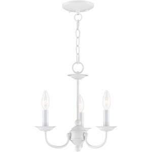 HomeRoots White Modern Three-Light Dimmable Chandelier with Elegant Shades for Stylish Ambiance in Any Room 687322