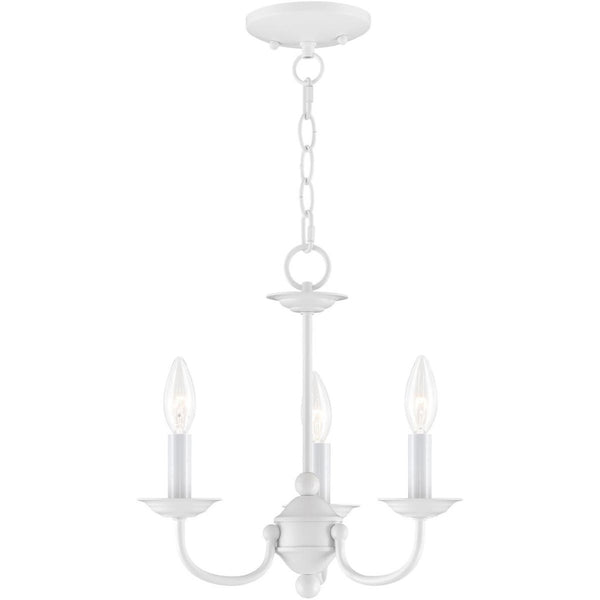 HomeRoots White Modern Three-Light Dimmable Chandelier with Elegant Shades for Stylish Ambiance in Any Room 687322