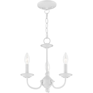 HomeRoots White Modern Three-Light Dimmable Chandelier with Elegant Shades for Stylish Ambiance in Any Room 687322