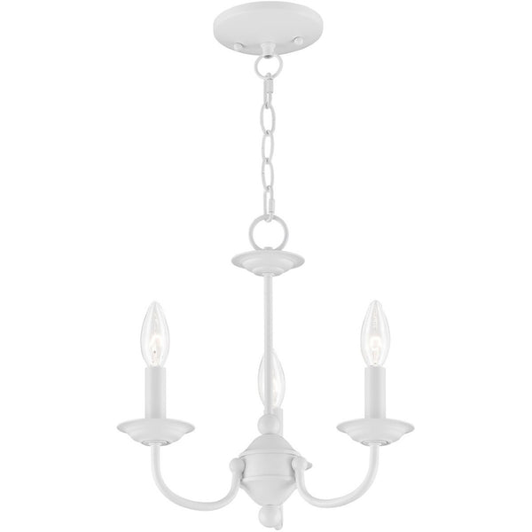 HomeRoots White Modern Three-Light Dimmable Chandelier with Elegant Shades for Stylish Ambiance in Any Room 687322