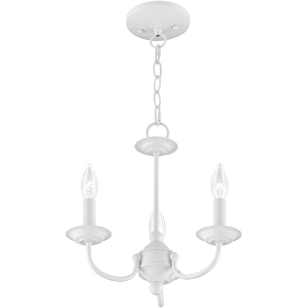 HomeRoots White Modern Three-Light Dimmable Chandelier with Elegant Shades for Stylish Ambiance in Any Room 687322