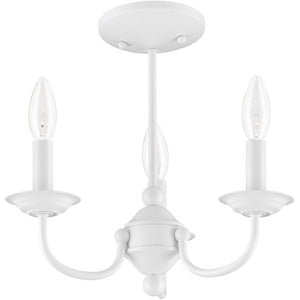 HomeRoots White Modern Three-Light Dimmable Chandelier with Elegant Shades for Stylish Ambiance in Any Room 687322