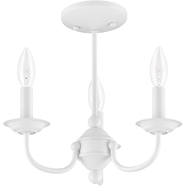 HomeRoots White Modern Three-Light Dimmable Chandelier with Elegant Shades for Stylish Ambiance in Any Room 687322