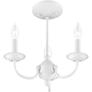 HomeRoots White Modern Three-Light Dimmable Chandelier with Elegant Shades for Stylish Ambiance in Any Room 687322