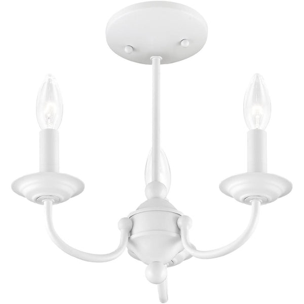 HomeRoots White Modern Three-Light Dimmable Chandelier with Elegant Shades for Stylish Ambiance in Any Room 687322