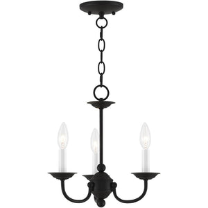 HomeRoots Black Three-Light Dimmable Chandelier with Stylish Cylinder Shades for Modern Home Elegance 687323