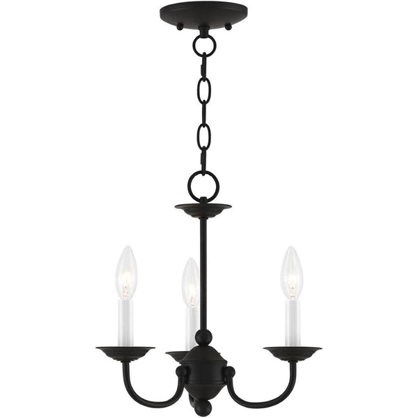 HomeRoots Black Three-Light Dimmable Chandelier with Stylish Cylinder Shades for Modern Home Elegance 687323